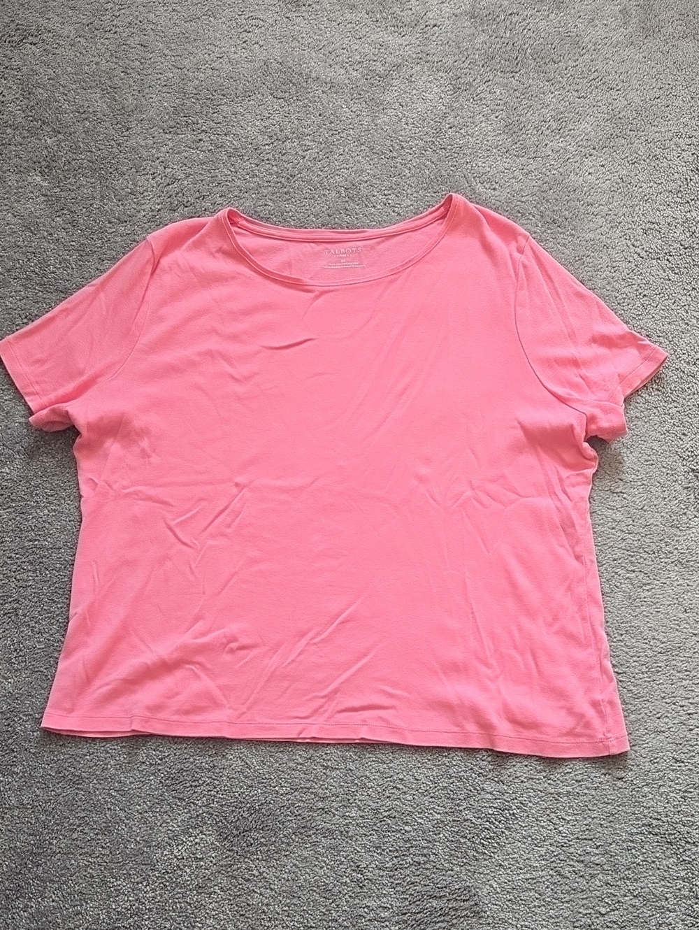 2X, Talbots Women's Short-Sleeve Tee in Pink